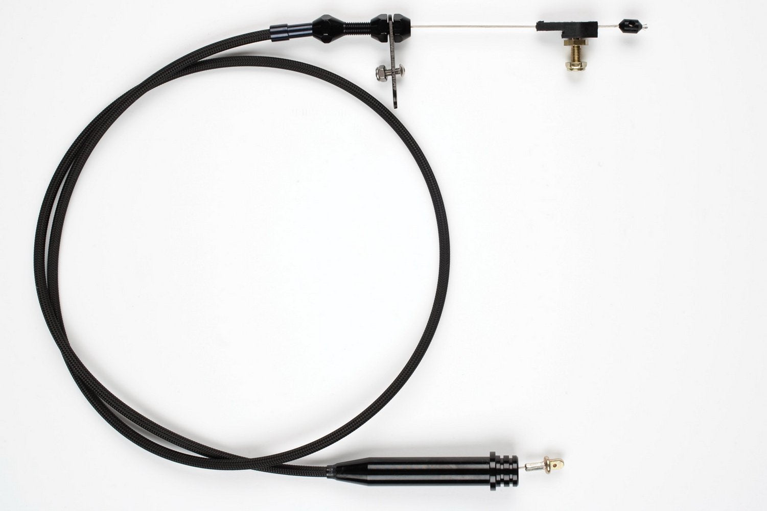 Kickdown Cable Kit Lokar XKD-2700TP with Black Stainless Steel Housing and Black Aluminum Fittings for GM 700-R4 Tuned-Port Transmission Injection