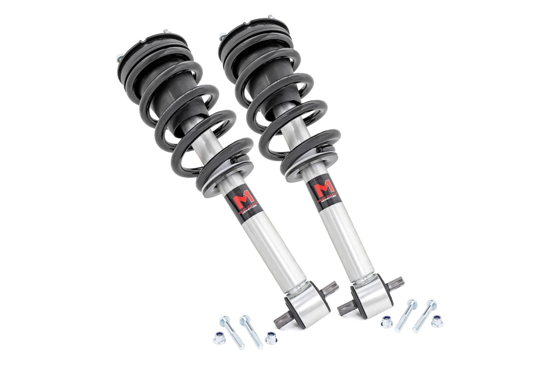 Rough Country M1 Loaded Struts for GMC Sierra & Chevy Silverado 1500 (2014-2018) w/7" Lift - Adjustable Ride Height, Enhanced Handling & Control, Set of 2