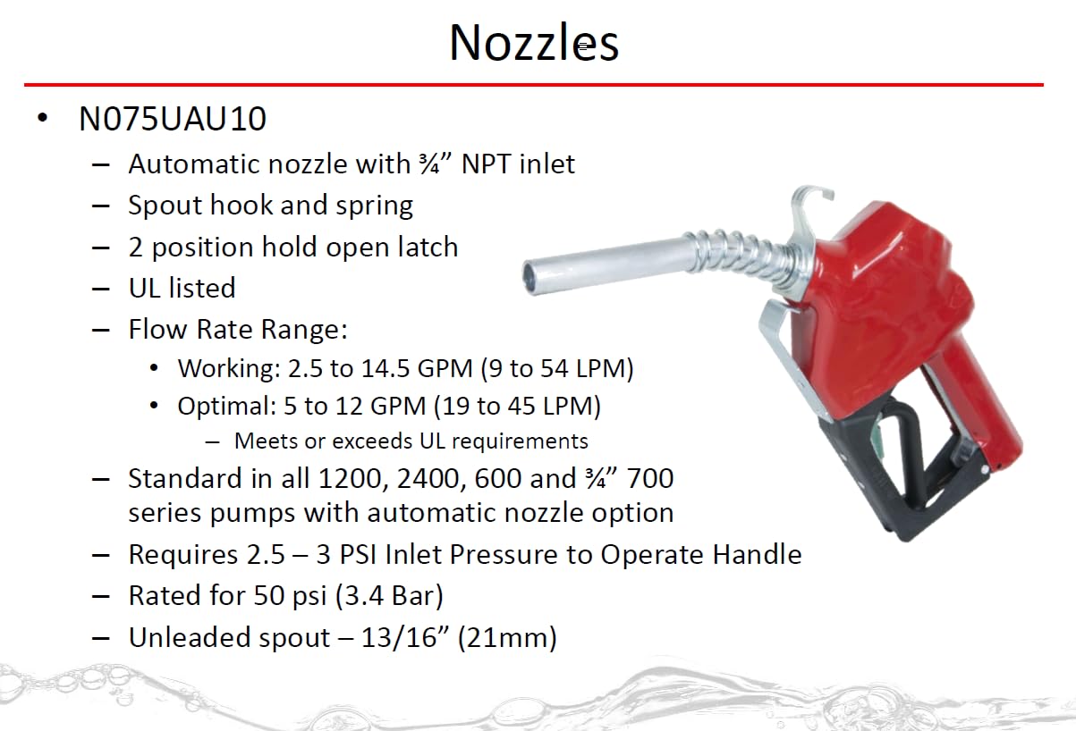 Automatic Fill-Rite N075UAU10 Nozzle 3/4" (Red)