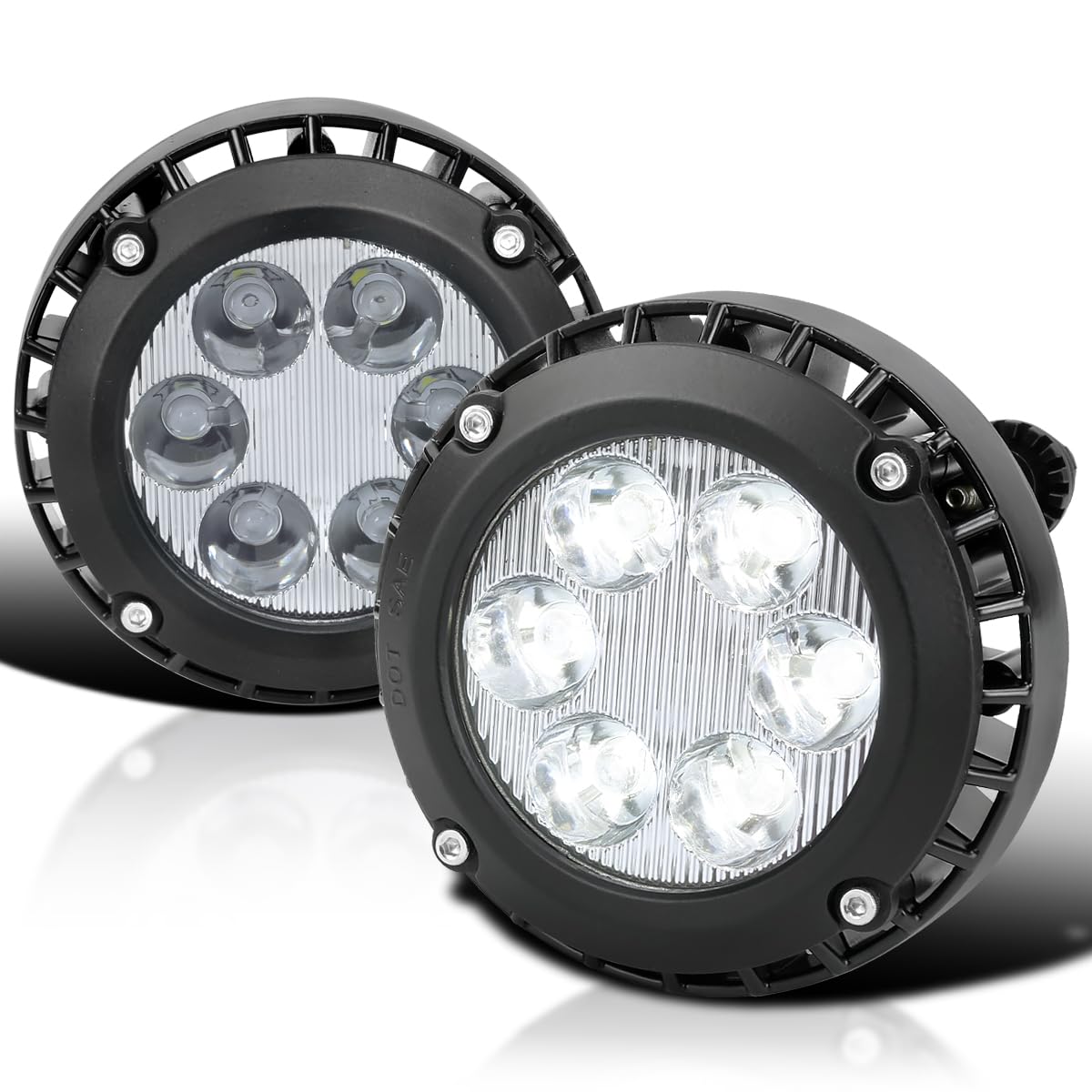 Clear Lens SPEC-D TUNING Bumper Driving LED Fog Lights Compatible with 2007-2014 GMC Yukon, Chevy Tahoe, Suburban, L+R Pair Assembly