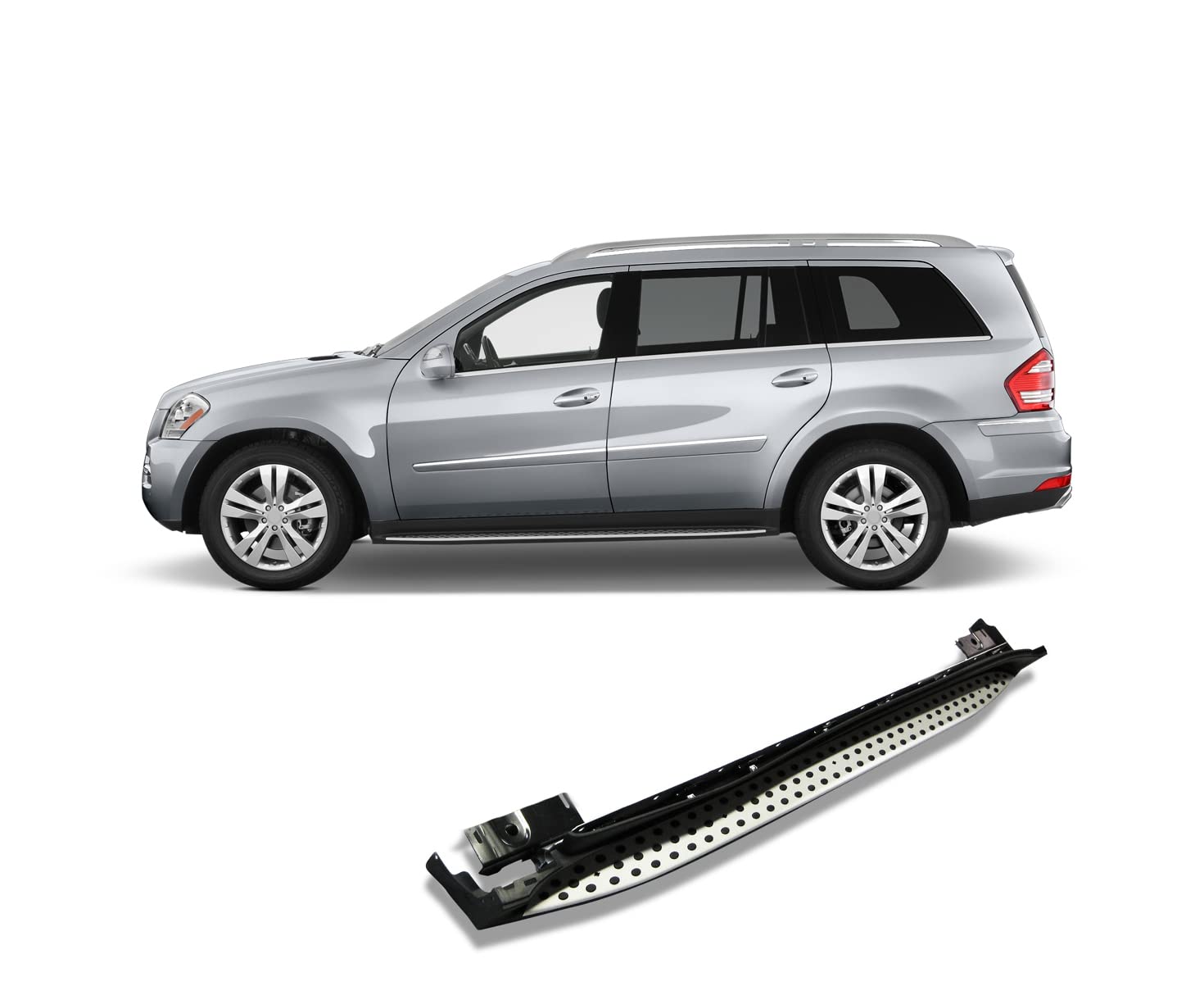 OEM Black Horse Replica Running Boards Aluminum Compatible with 2007-2009-Benz GL320|2007-2012-Benz GL450|2008-2012-Benz GL550|2010-2012-Benz GL350|2008-2012-Benz GL450-RMWGL