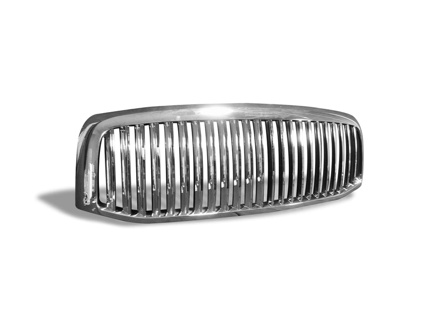 Vertical Front Hood Grille Armordillo USA 7147966 - Chrome Fits 2006-2009 Dodge Ram 2500/3500