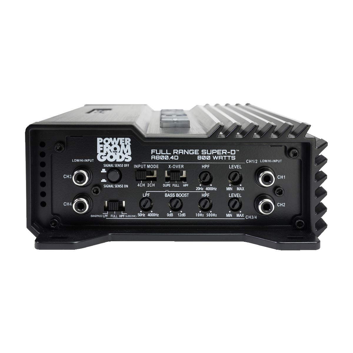 Hifonics Alpha Series Compact 800 Watt Four Channel Car Amplifier Full Range Super D-Class Amp A800.4D