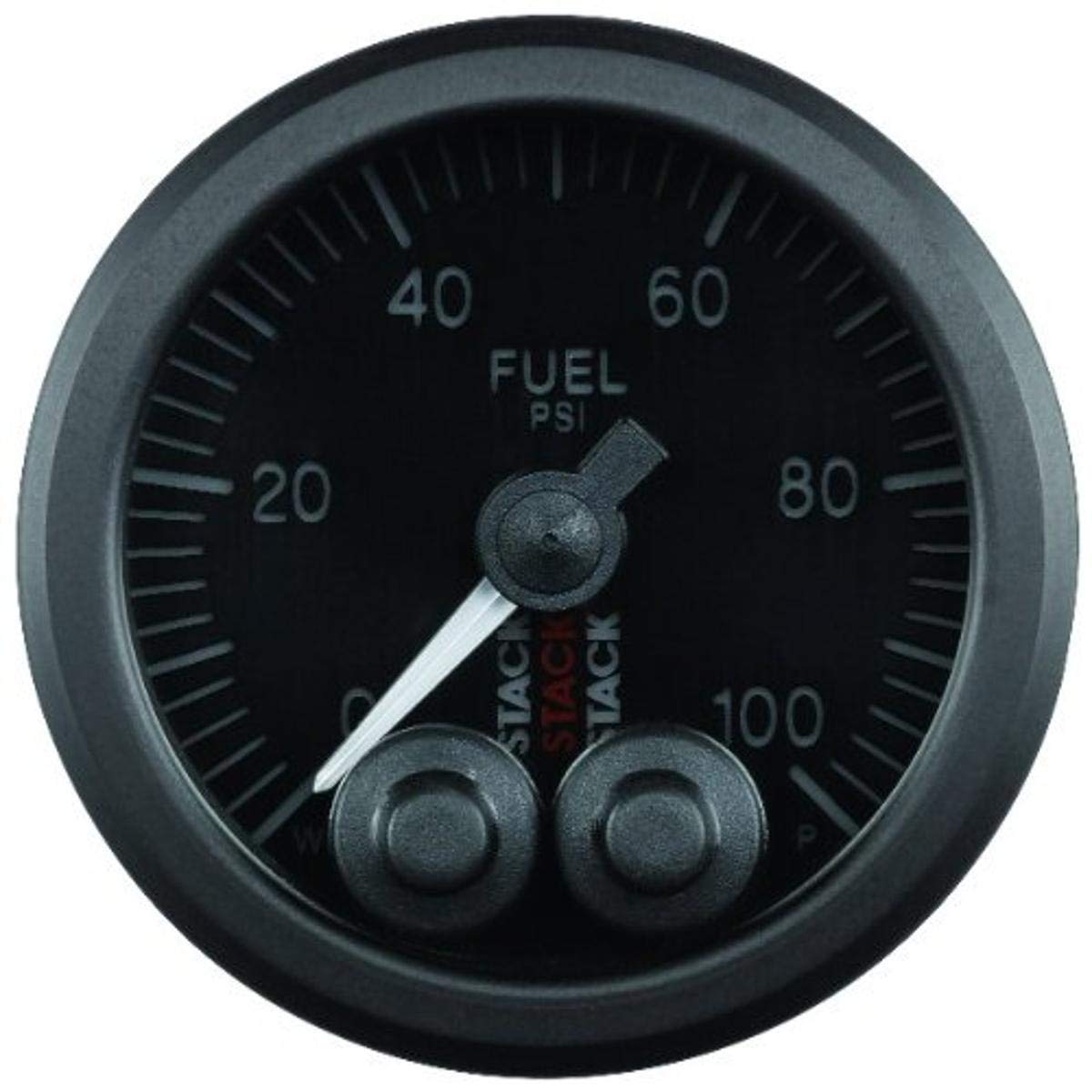 Pro-Control STACK ST3506 Black 52mm 1/8" NPTF Male 0-100 PSI Fuel Pressure Gauge