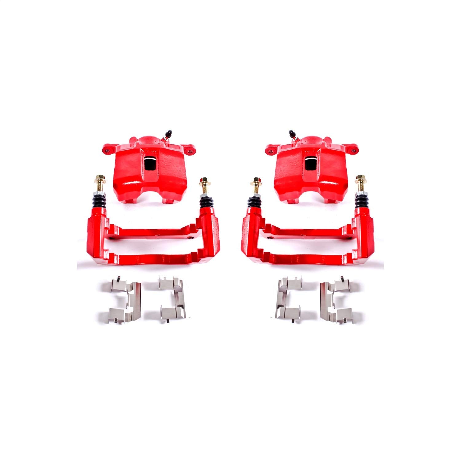 Power Stop S2584 Front Pair of High-Temp Red Powder Coated Calipers