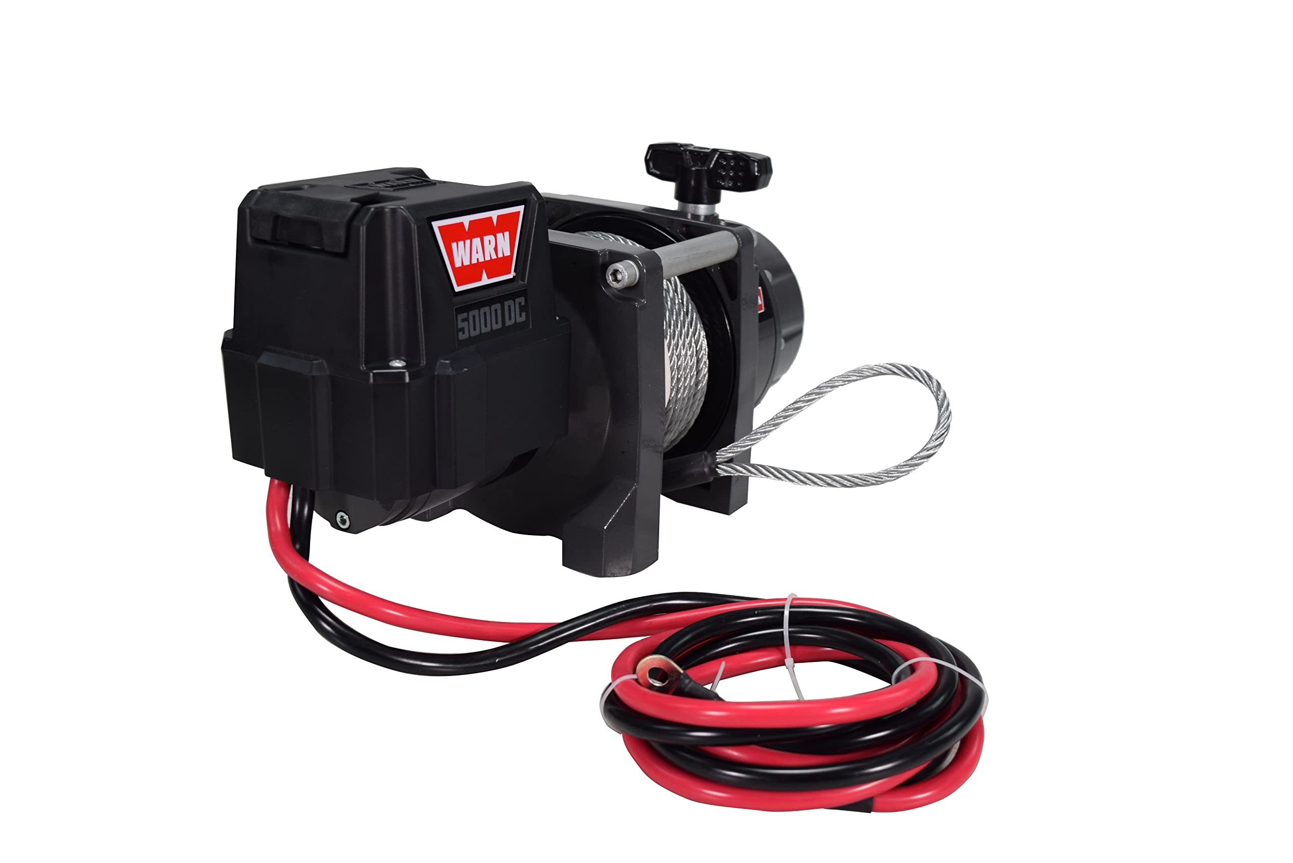 5000 WARN DC Series, 5000 lb Pulling Capacity | Heavy-Duty 12V DC Motor with Steel Cable, Hook & Remote Control | Powerful Utility Winch for Trailers, Workshops, Job Sites & Industrial Pulling