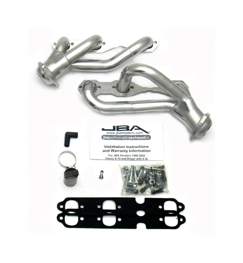 1-1/2" JBA Shorty Stainless Steel Silver Ceramic Exhaust Header for S10 4.3L 88-95/02-03 1840S-4JS