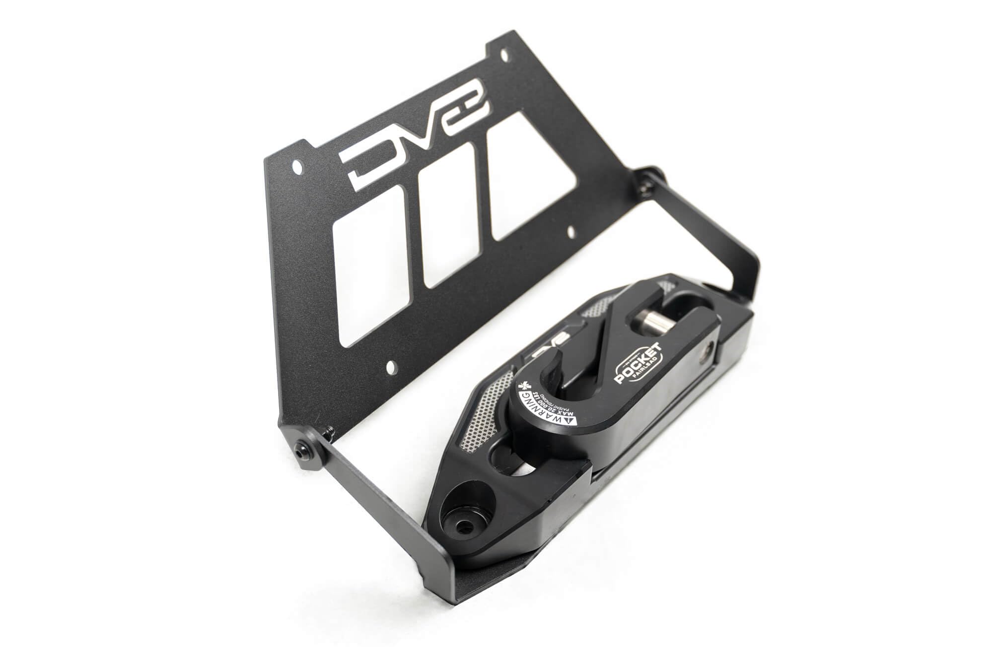 Flip-up Fairlead Mounted License Plate Bracket | Universal Design Compatible with Flat Standard Fairlead Mounts | Flips Up & Out of The Way to Provide Access to The Winch Rope