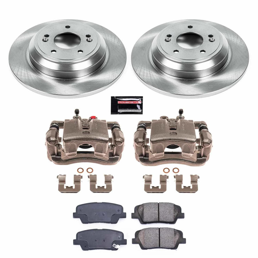 Power Stop KCOE5847 Rear Brake Caliper Kit- Brake Pads, Brake Rotors & Calipers For Hyundai Genesis 2009 [Model Specific]