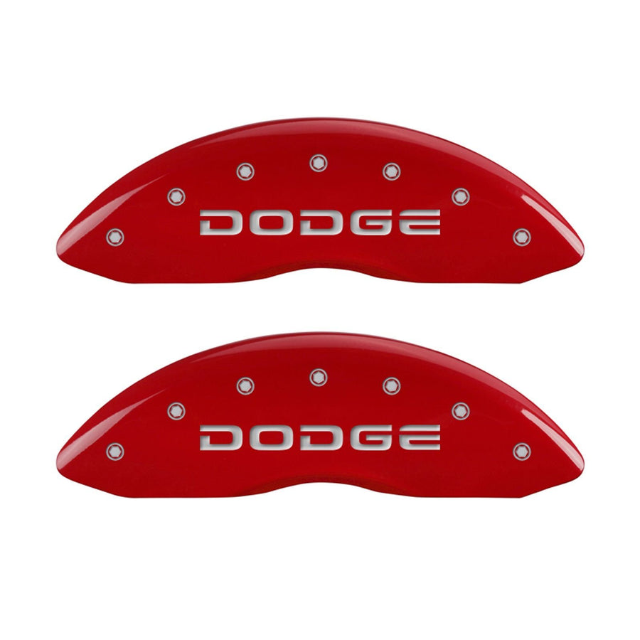 Caliper Covers MGP 12134SDODRD 'Broken Dodge' Engraved with Red Powder Coat Finish and Silver Characters, (Set of 4)