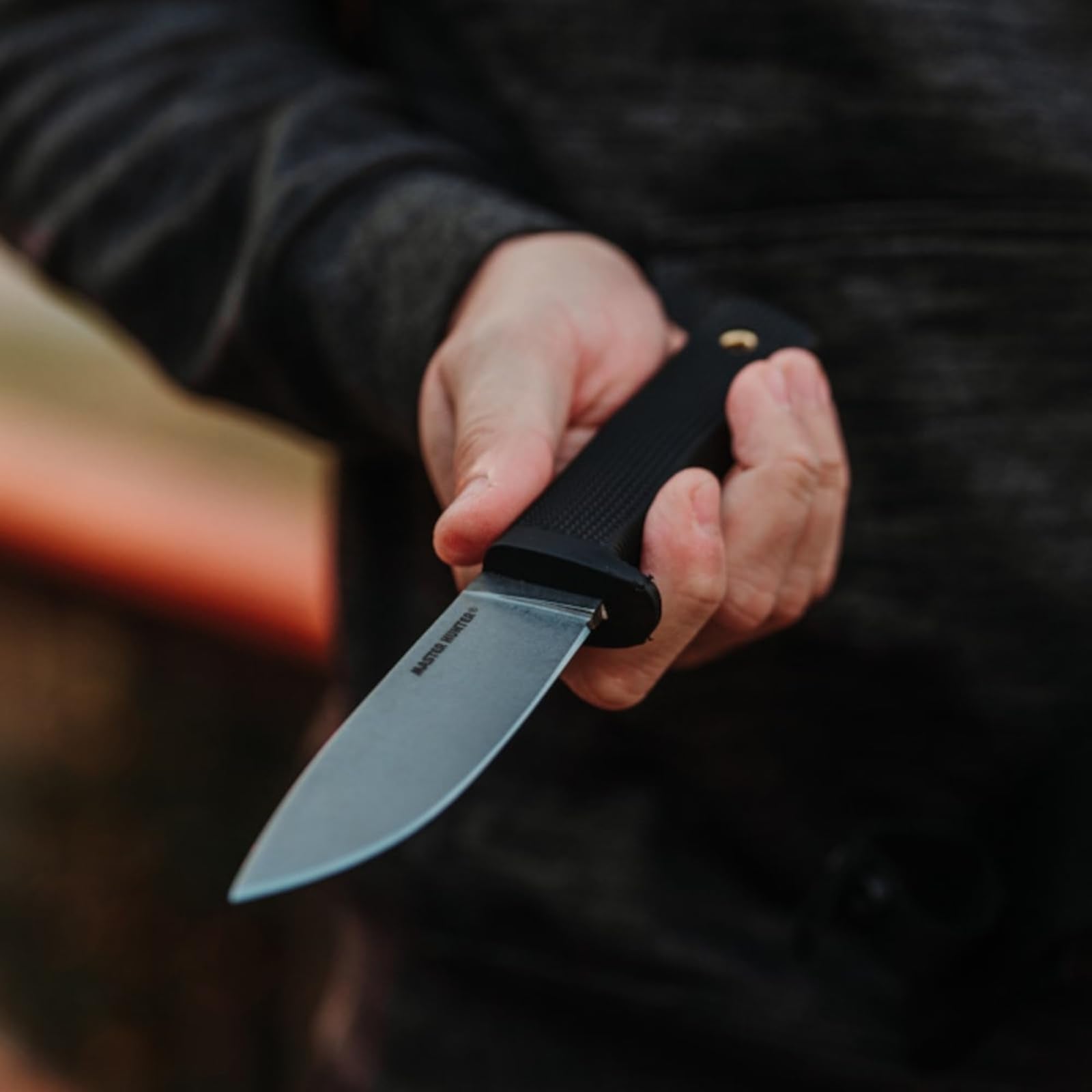 Master Hunter COLD STEEL 4.5" CPM 3V Drop Point Razor-Sharp Blade 4.75" Kray-Ex Handle Hunting Fixed Blade Knife w/Secure-Ex Sheath