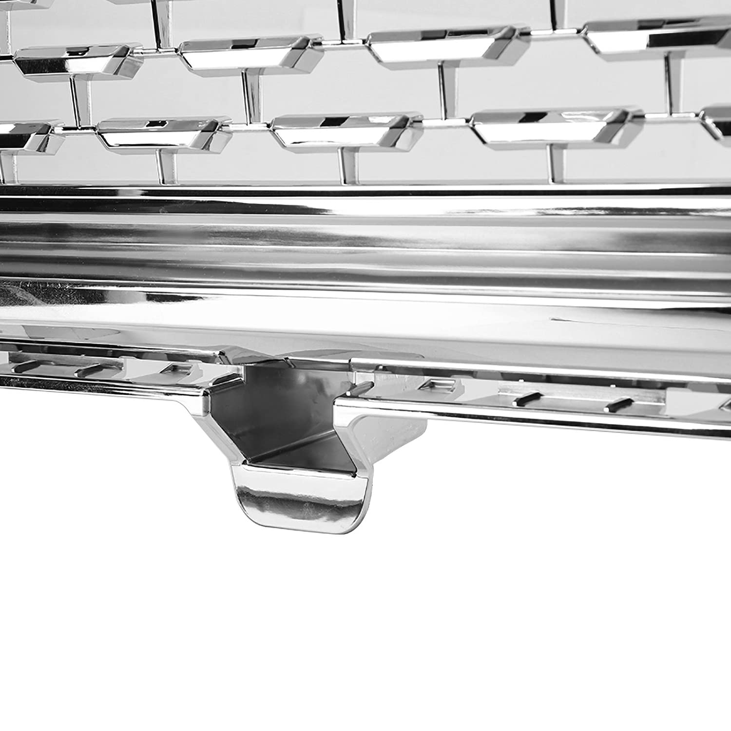 Chrome Denali Style Spec-D Tuning Front Bumper Hood Upper Grill Grille Compatible with 2019-2021 GMC Sierra 1500