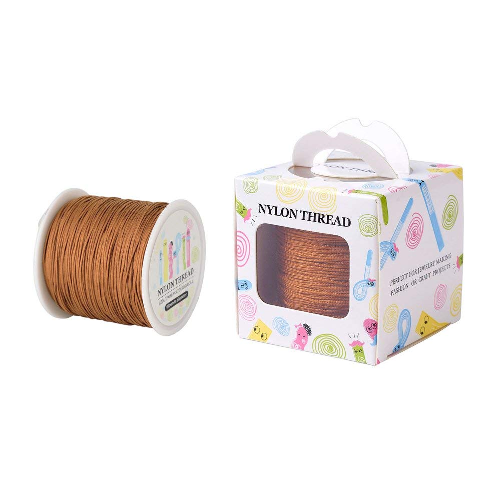 1 Roll JEWELEADER About 98 Yards Braided Nylon Craft Thread Cord 0.8mm Satin Trim Cord Chinese Knotting Beading Cord for DIY Jewellery Making Macrame Kumihimo Shamballa Friendship Bracelet - Chocolate