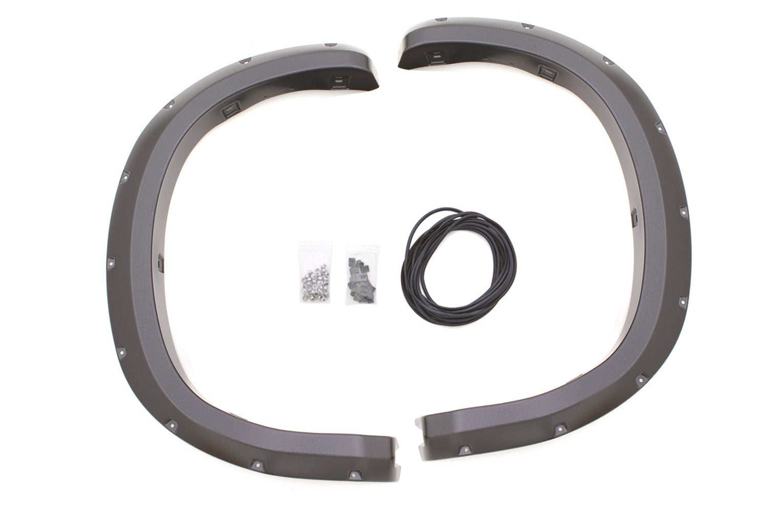 Lund Elite Series RX602TB Black Rivet Style Textured Rear Fender Flare - 2 Piece