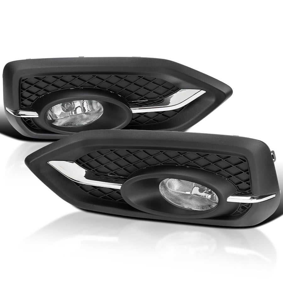 Fog Lights Spec-D Tuning Chrome Compatible with 2014-2015 Honda Civic 2 Door, L+R Pair Assembly