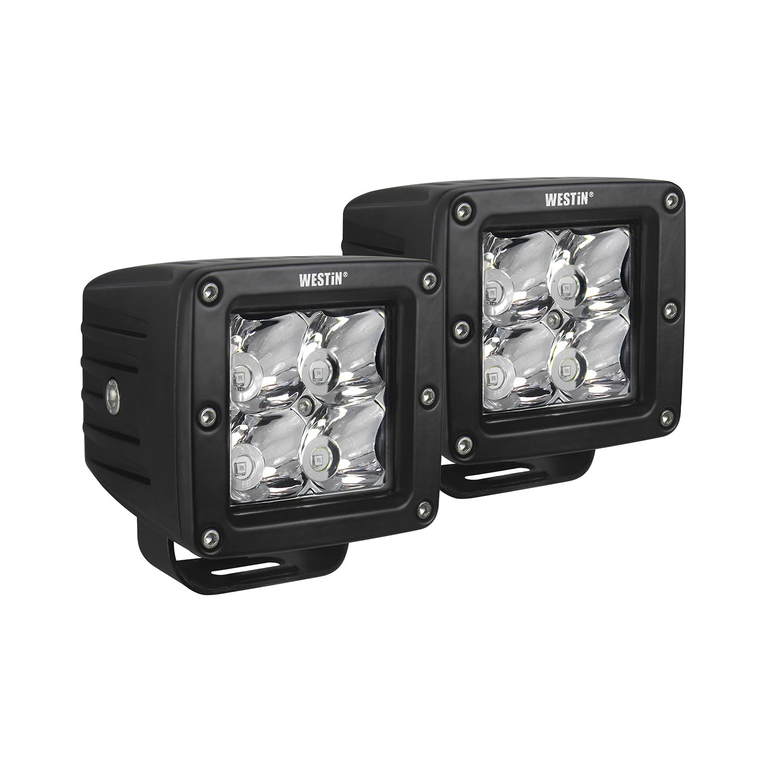 HyperQ LED Auxiliary Lights Westin 09-12200A-PR Spot Beam 3.2x3 in. 5W (Set of 2)
