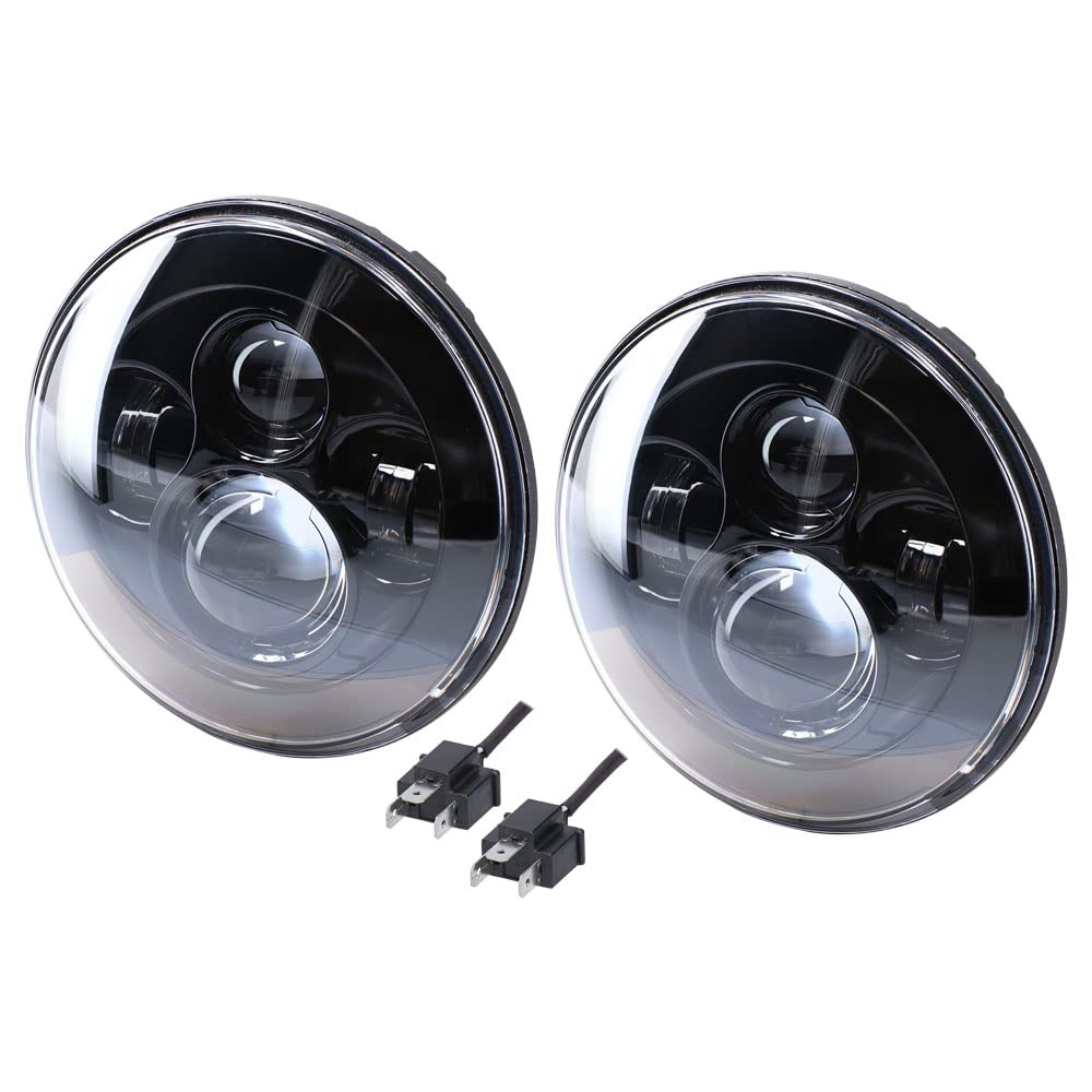 Jeep Metra - 7" Headlight - Black, LED Headlight Replacements (JP-701B) Light
