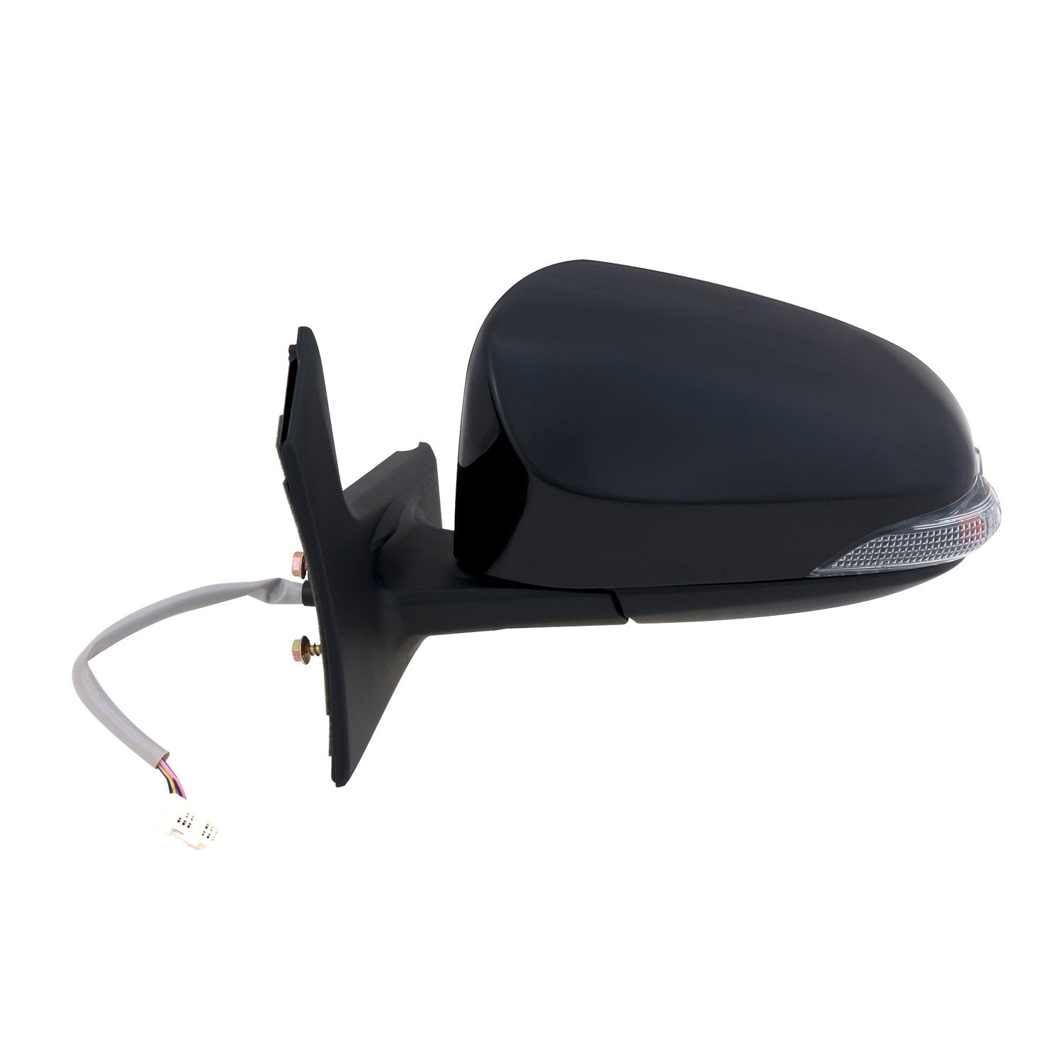 Mirror Driver Side for Toyota Prius C Hatchback, Textured Black w/PTM Cover, w/Turn Signal, Foldaway, Power