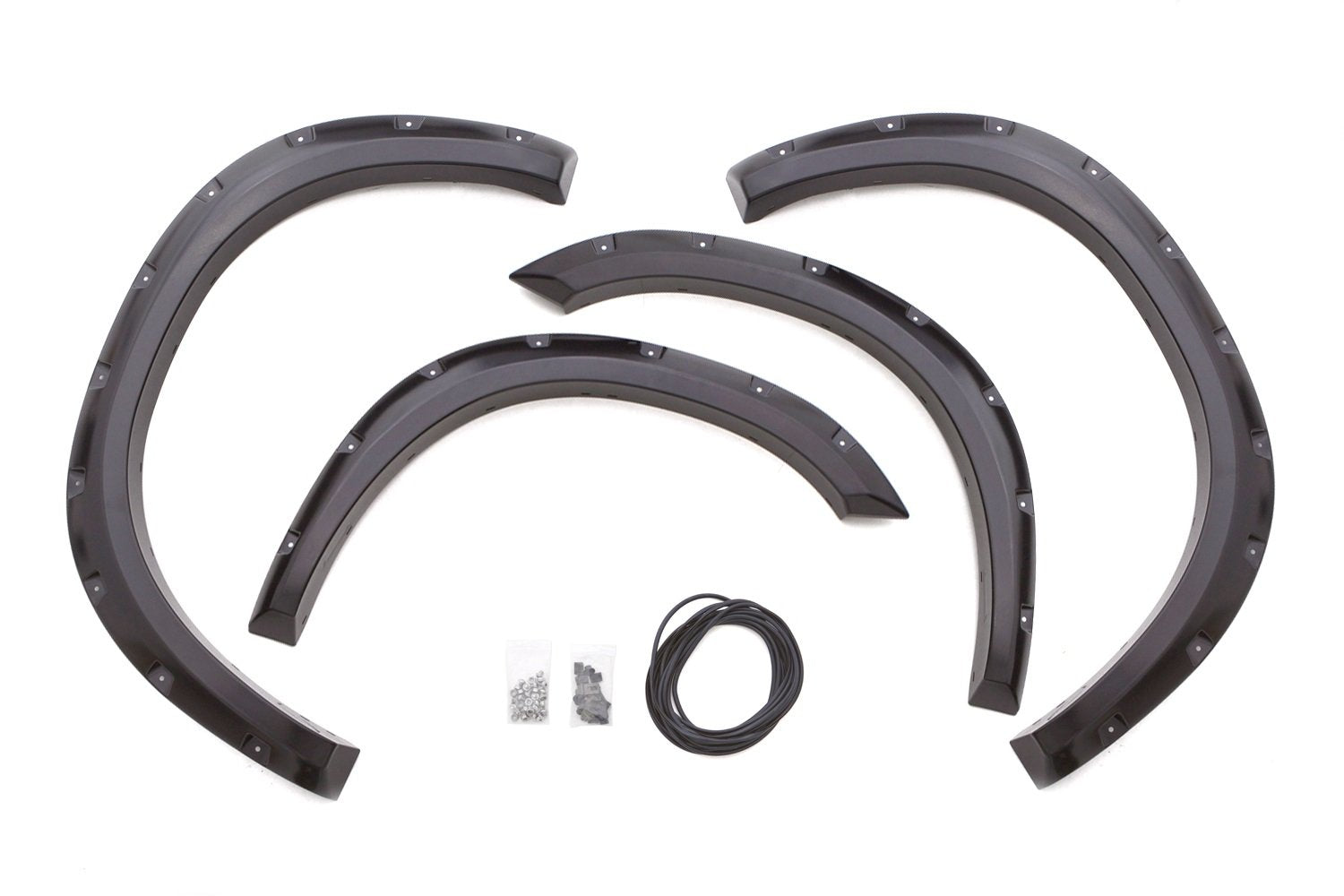 Lund Elite Series RX204S Black Rivet Style Standard Front and Rear Fender Flare - 4 Piece
