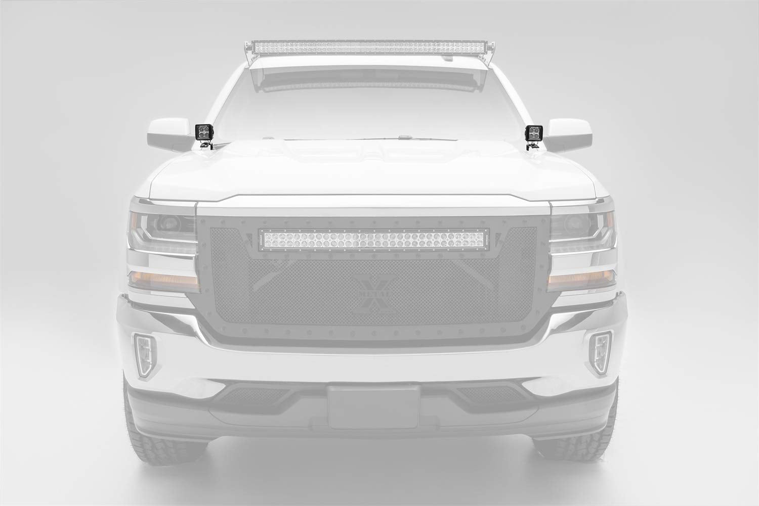 ZROADZ LED Ditch Hood Hinge Kit - Compatible w/ 2014-2018 GMC Sierra 1500 - Incl. (2) 3 Inch Pod LED Lights - Mild Steel Gloss Black Finish - Easy Bolt-On Installation - PN #Z362081-KIT2