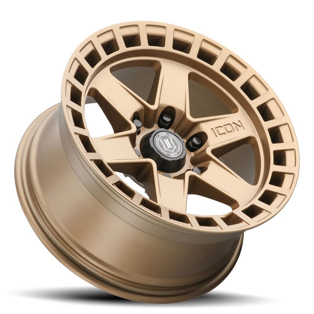 Raider ICON Alloys, Satin Brass, 17 x 8.5/6 x 135, 6mm Offset, 5" BS, 3417856350BS