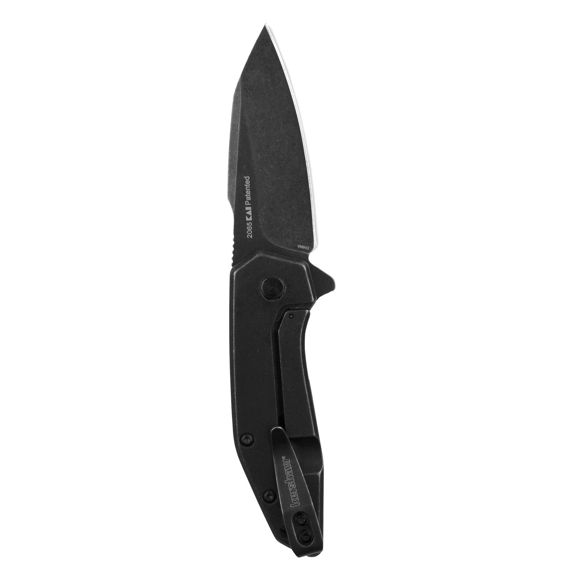 Kershaw Folding Pocket Knife Gravel, 2.5-Inch Blade with SpeedSafe Assisted Opening, Frame Lock (2065), Black