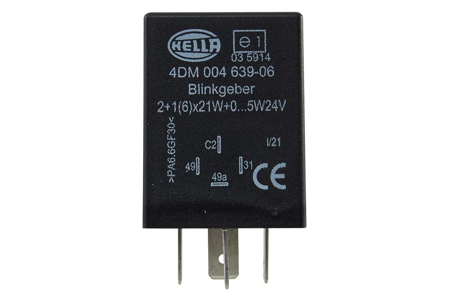 Flasher Unit HELLA 4DM 004 639-061 - 24V - 4-pin Connector - mounting - Electronic - with Holder