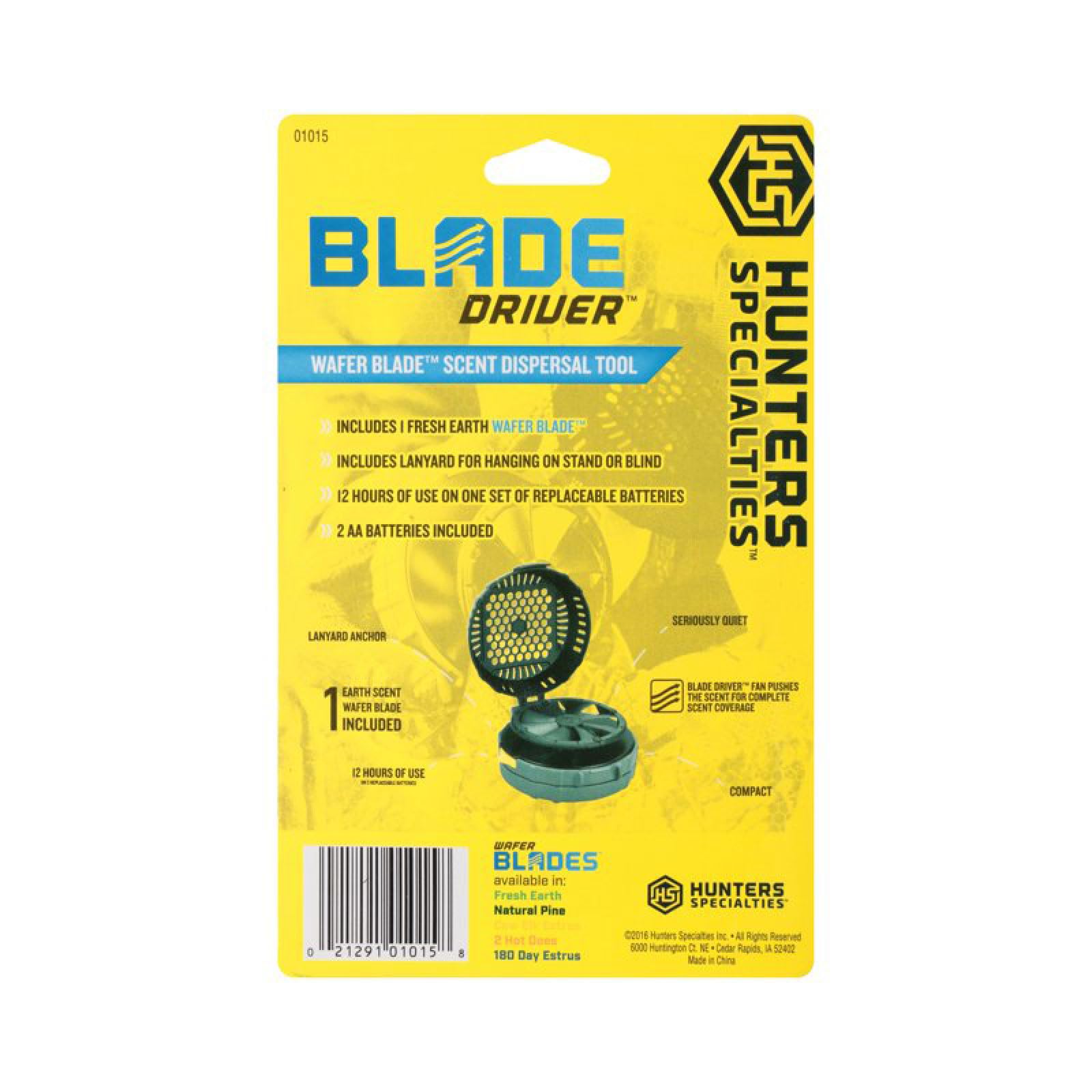 Blade Driver Hunters Specialties Scent Dispersal System with Fresh Earth Wafer Blade (2AAA Batteries Included)