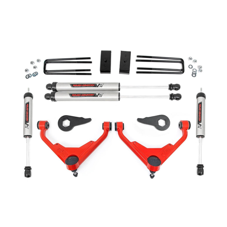 3" Rough Country V2 Lift Kit for 01-10 Chevy/GMC 2500HD | FT Codes - 859670RED