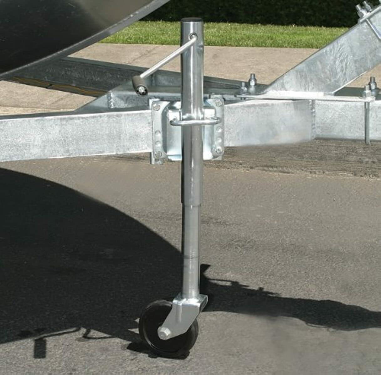 Husky Towing Manual Trailer Tongue Jack 30655 Swivel Round Side Wind 1000 lb Capacity 10 Inch Travel 25 Inch Lift Zinc Plated Steel Fits Tongues Up to 3 Inch x 5 Inch