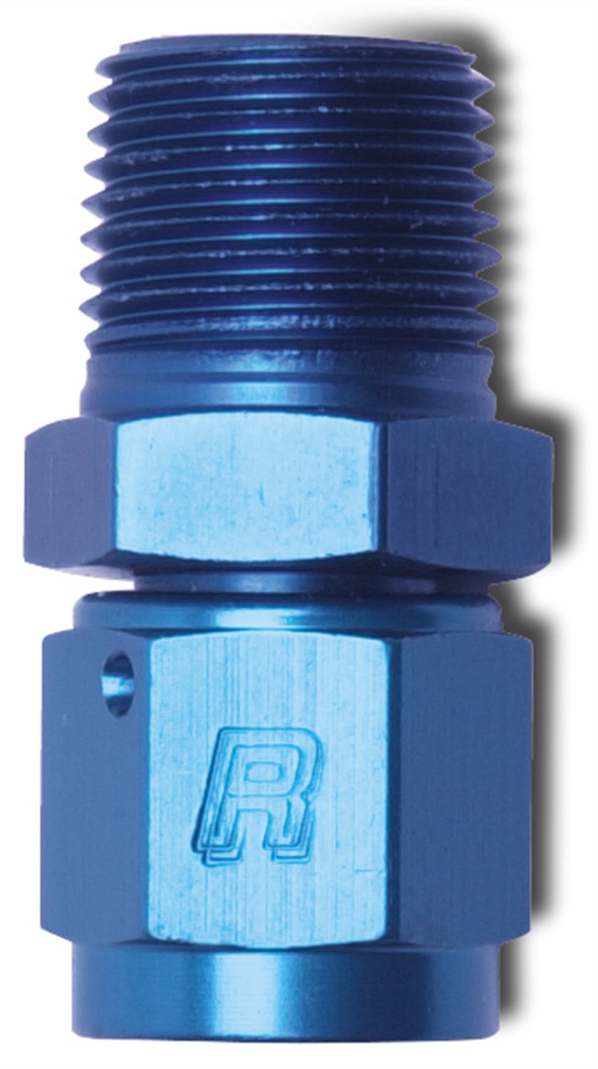 Edelbrock/Russell Blue Anodized Aluminum Straight Female -3AN to Male 1/8" NPT Adapter Fitting