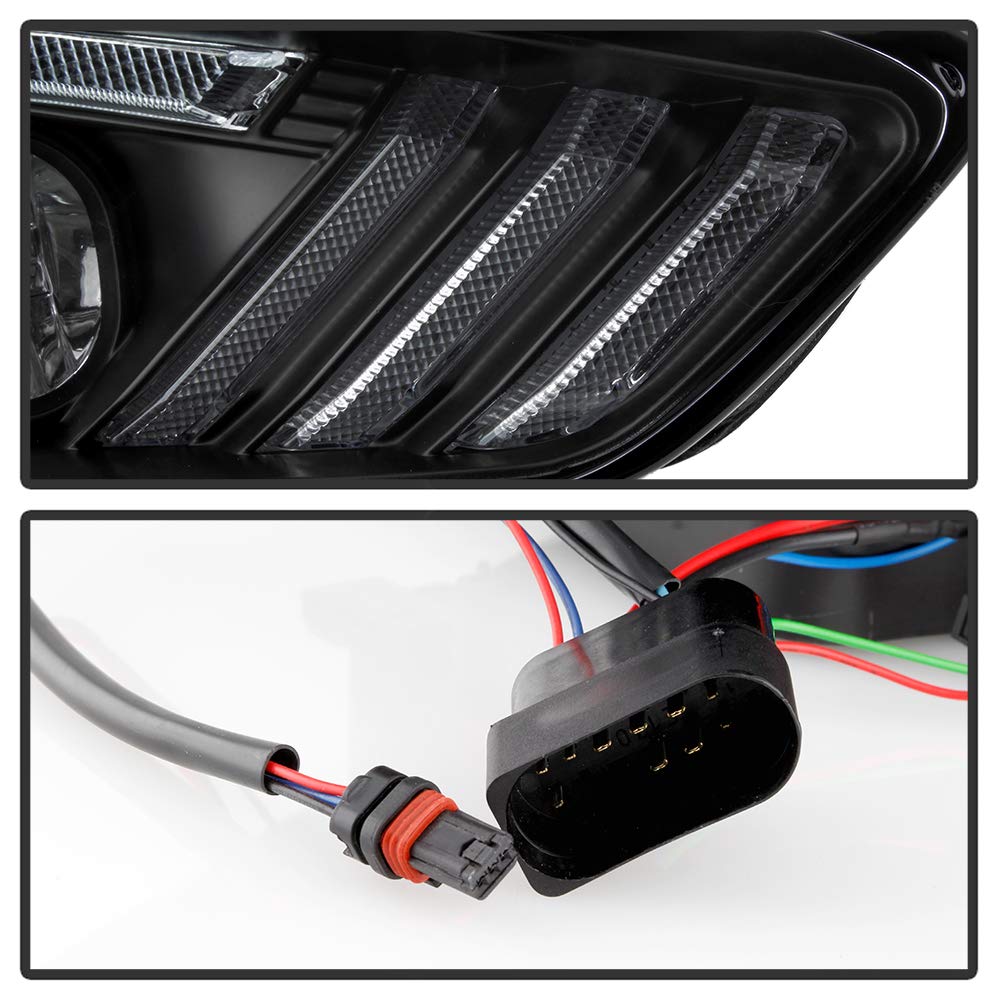 Ford Focus 15-18 Spyder 5086105 Projector Headlights - Sequential Turn Signal Light Bar - Low Beam-H7(Included) ; High Beam-H1(Included) ; Signal-LED(Included) - Black