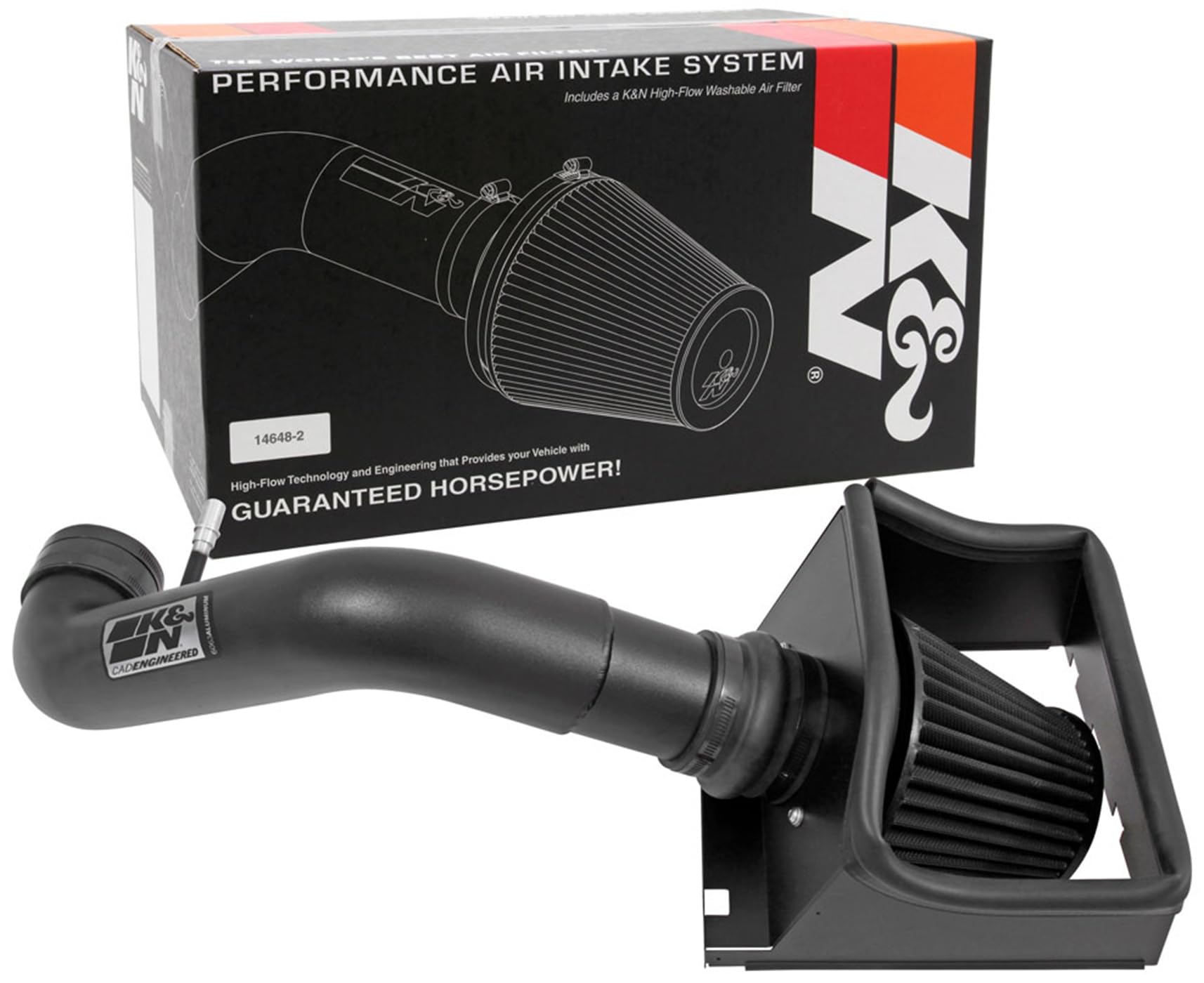 Cold Air Intake System K&N: Dry-Flow Air Filter, Increase Performance & Towing: Compatible with 2011-2014 FORD F150, 71-2581