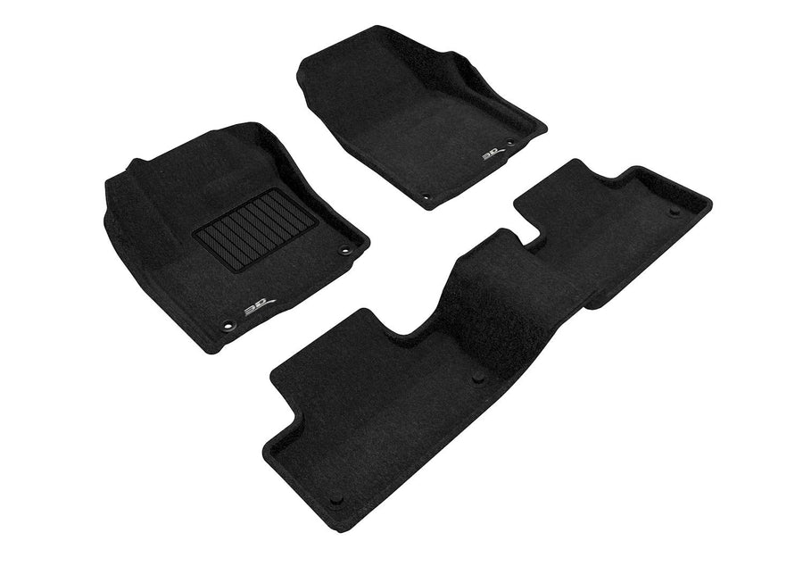 3D MAXpider Elegant Custom Fit Floor Mat (Black) for 2014-2019 Land Rover Range Rover EVOQUE - 1ST Row 2ND Row