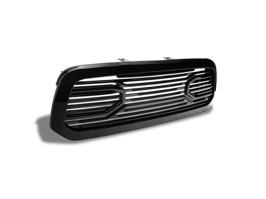 Big Horn Armordillo USA 7178397 Horizontal Front Hood Grille - Gloss Black Fits 2013-2018 Dodge Ram 1500