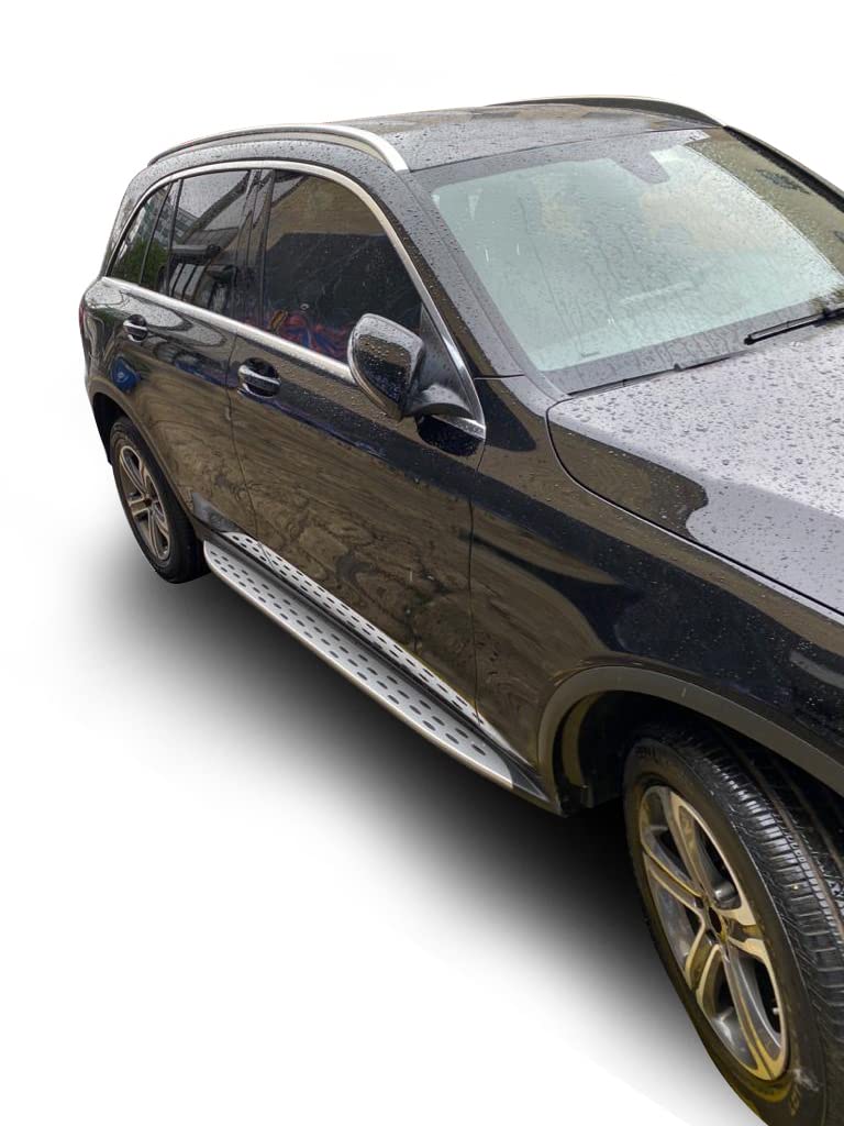 OEM Replica Black Running Boards Compatible with 18-20 GLC350e|GLC63 AMG|GLC63 AMG S|17-18 GLC300|GLC300|17-20 GLC43 AMG-RMWX253