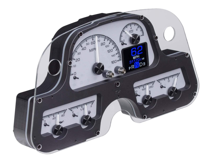 Dakota Digital HDX-62T-FJ-S Dash Gauge System Compatible with 1962-84 Toyota FJ Customizable Silver Alloy