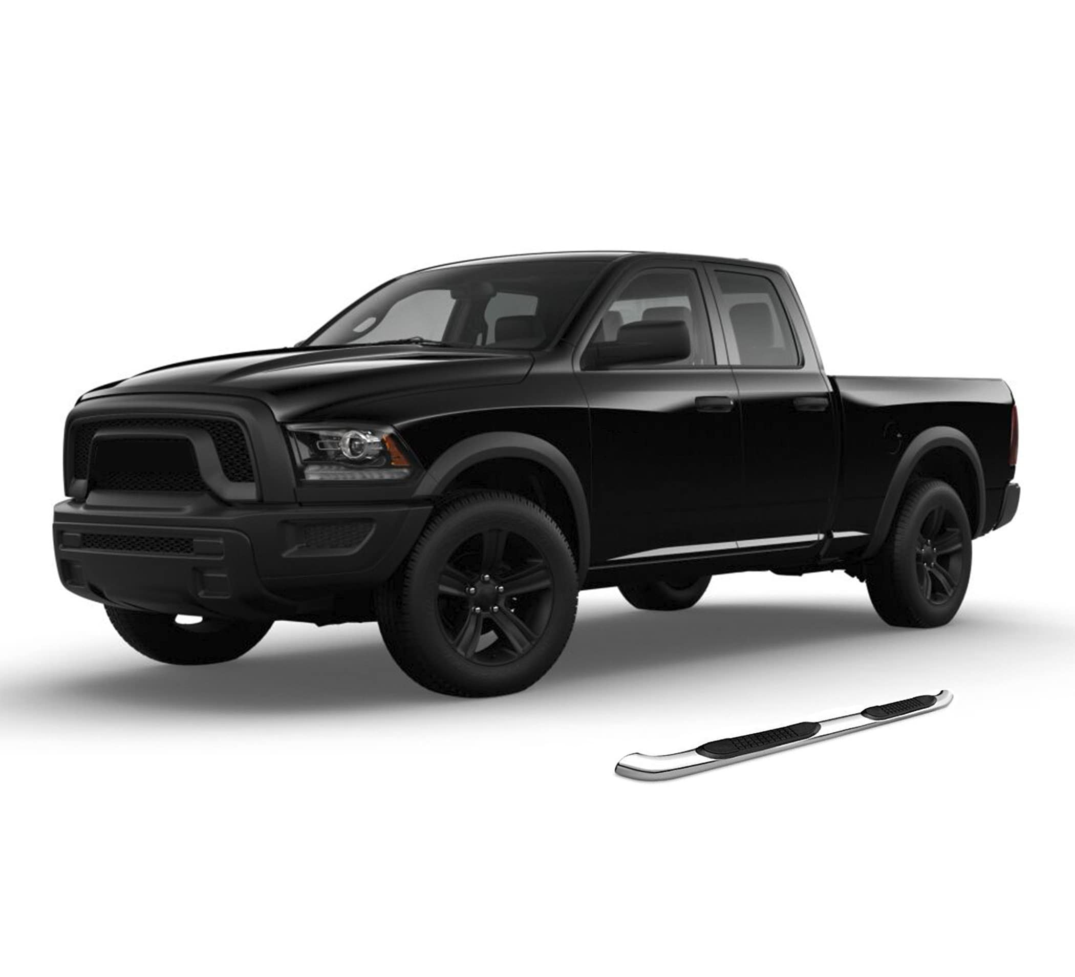 3" BLACK HORSE S/S Side BAR for 09-18 RAM 1500 Crew CAB (Incl.19-23 Ram 1500 Classic)/10-22 RAM 2500/3500/4500/5500 Crew CAB (Incl. Chassis Cab Diesel Models) 9BDG301SS