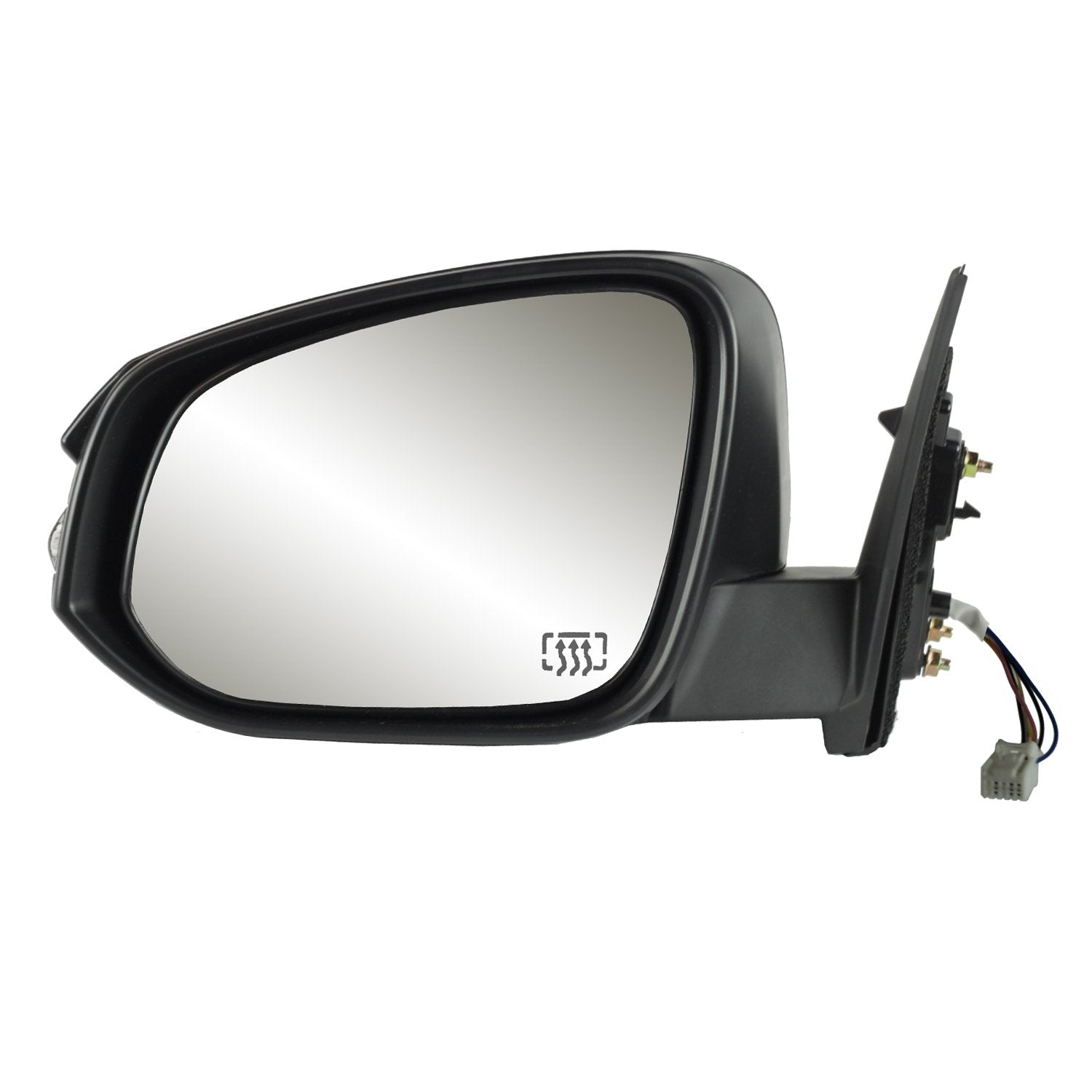 Mirror Driver Side for Toyota Highlander, textured black w/PTM cover, w/signal, foldaway, w/o blind spot detection, Heated Power