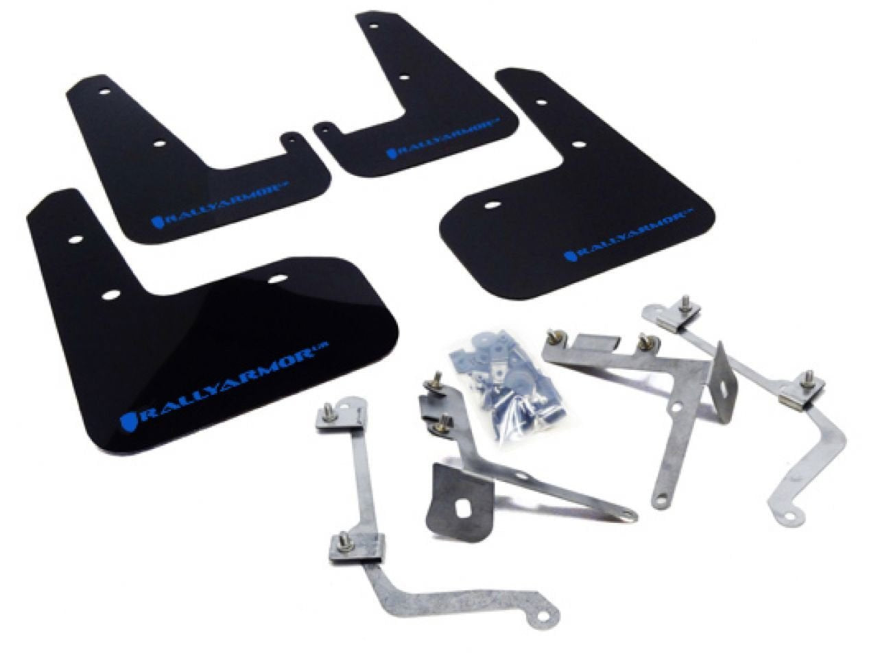 Rally Armor Black, Blue MF19-UR-BLK/BL Mud Flap with Logo (11+ STI/WRX Sedan Only UR), 1 Pack