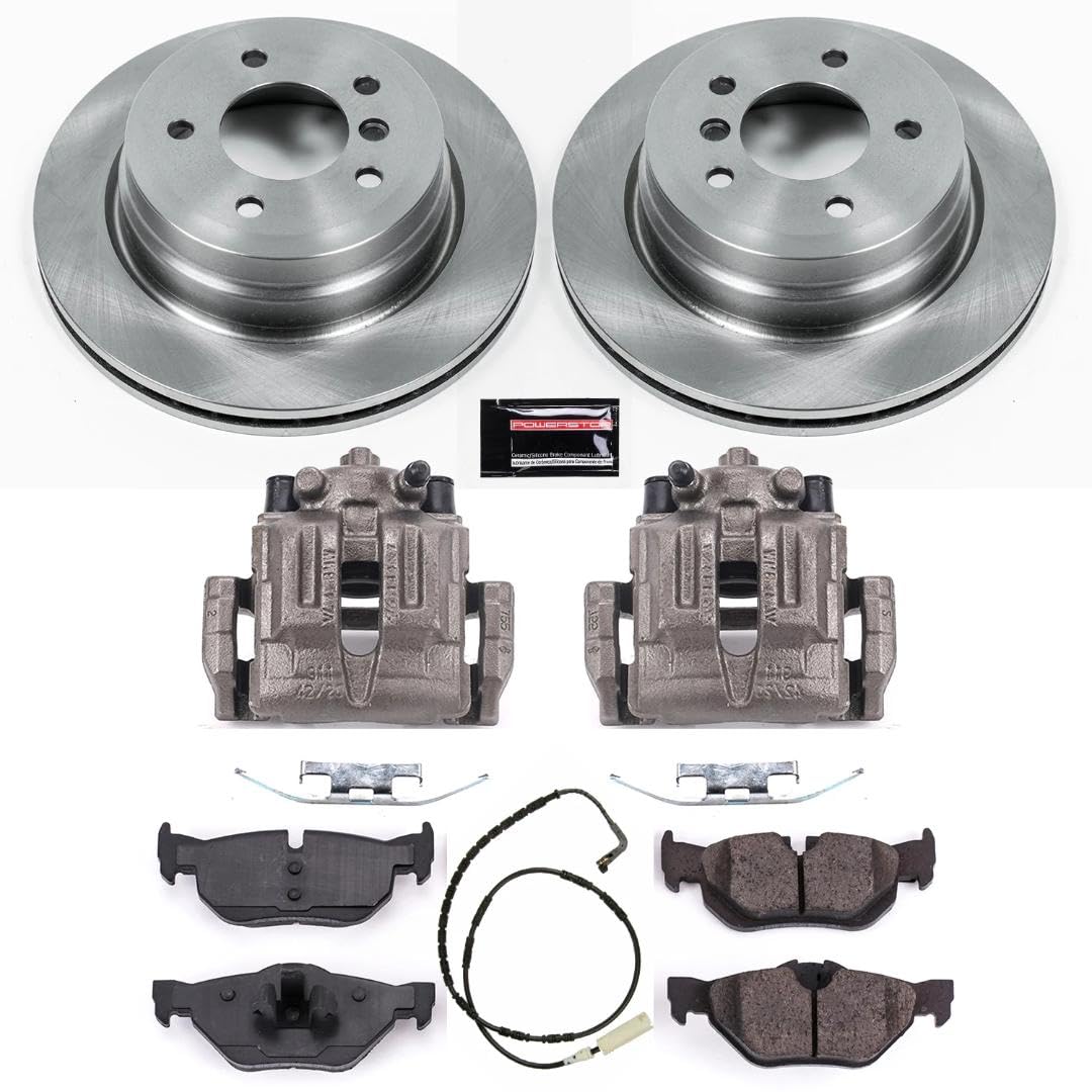 Power Stop KCOE3002 Replacement Autospeciality Rear Caliper Kit- OE Rotors, Ceramic Brake Pads, Calipers