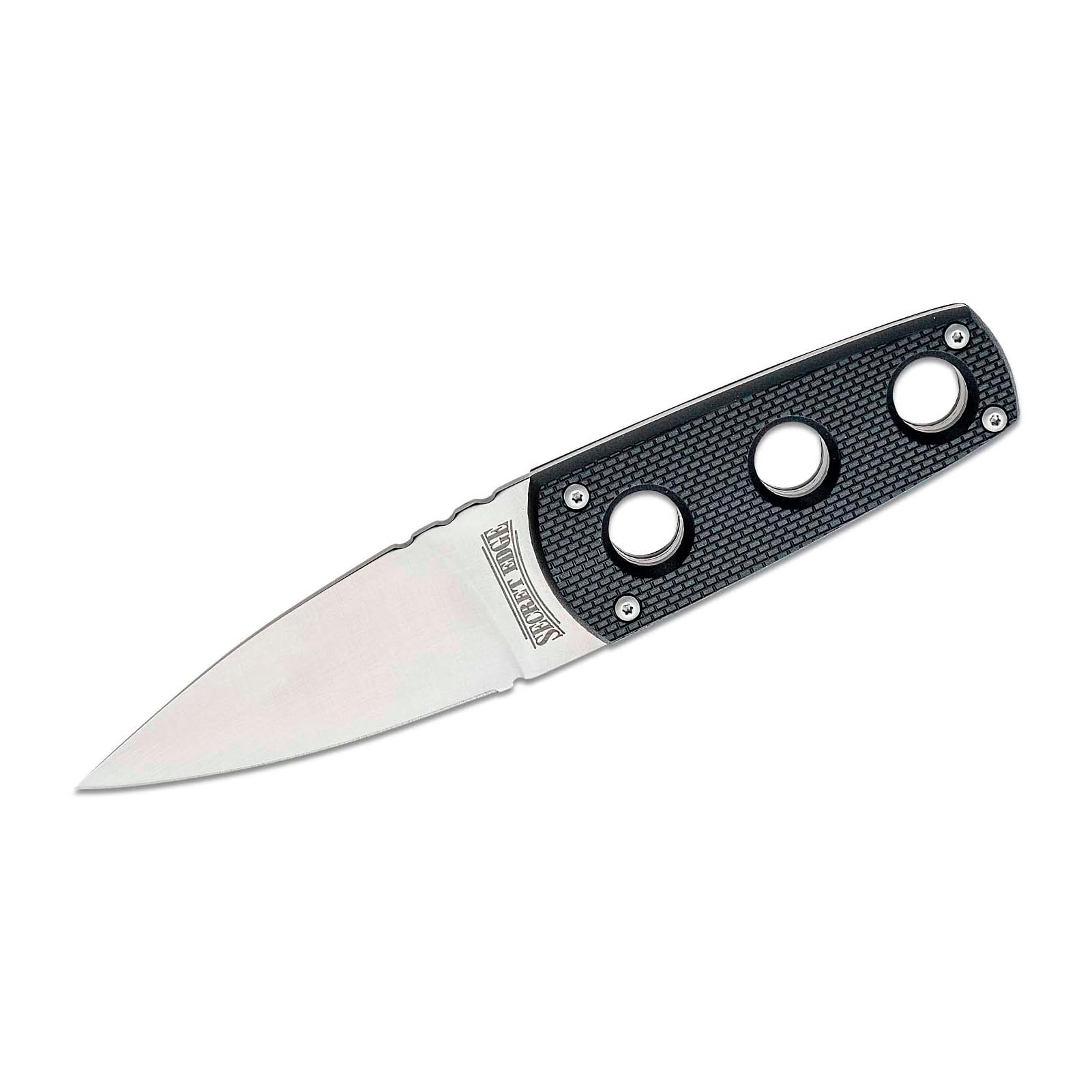 COLD STEEL Durable Secret Edge Lightweight Japanese AUS8A Steel Drop Point 3.5" Fixed Blade Tactical Outdoor Hunting Concealed Carry Neck Knife, Griv-Ex Handle, Secure-Ex Sheath