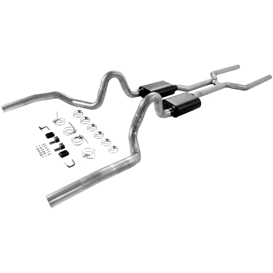 Flowmaster American Thunder 17200 Crossmember-Back Exhaust Kit 3 Inch Aluminized Steel Compatible with 1968-1972 GM A-Body V8