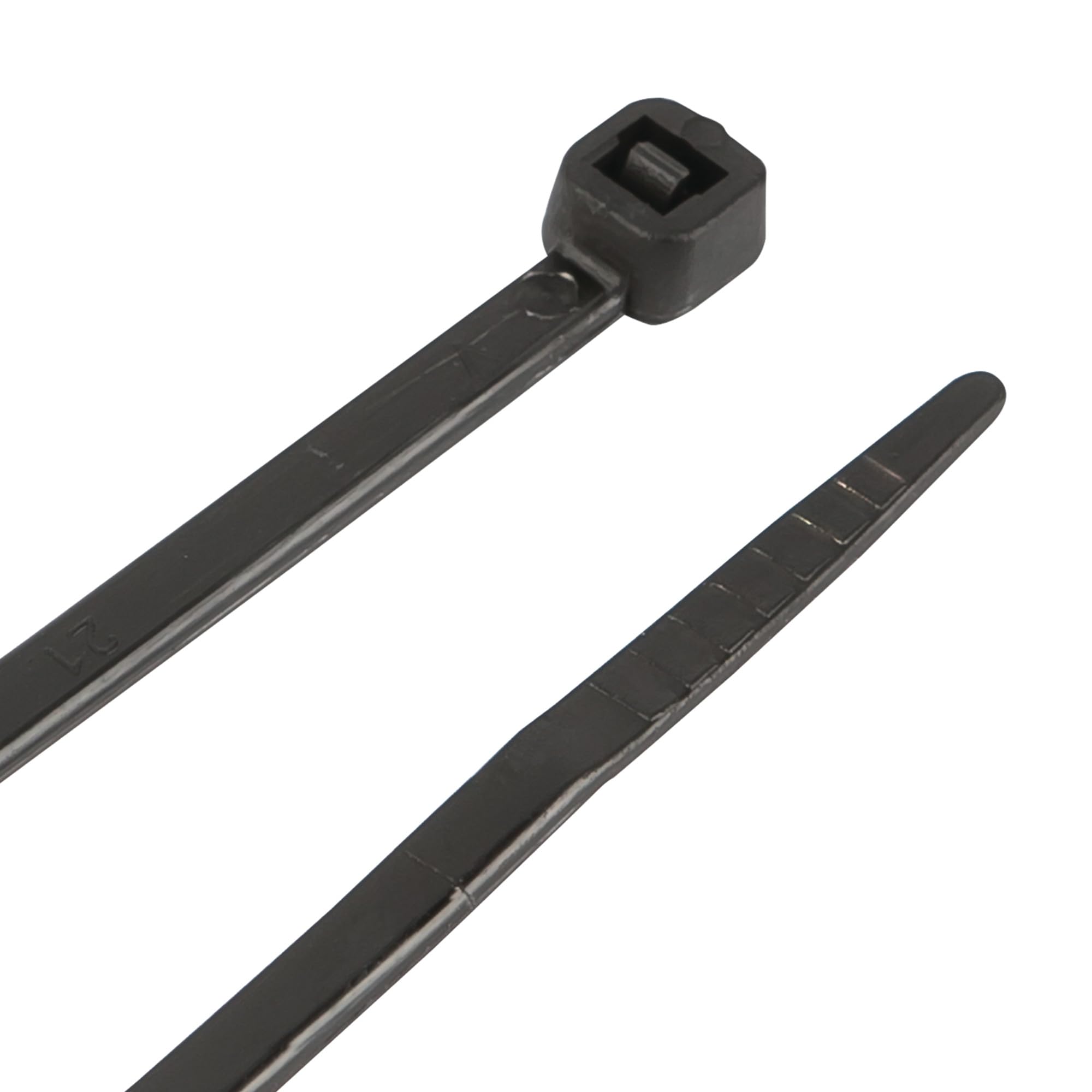 W2910 Performance Tool 100 Pc Black Cable Ties - 8-Inch Length, Tensile Strength 40 Lbs, Resealable Bag for Organization & Storage of Wires and Cables