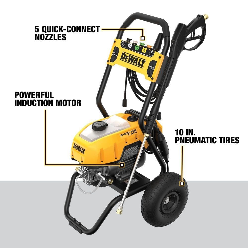 Cold Water DEWALT Electric Pressure Washer, 2400-PSI, 1.1-GPM, Corded (DWPW2400)
