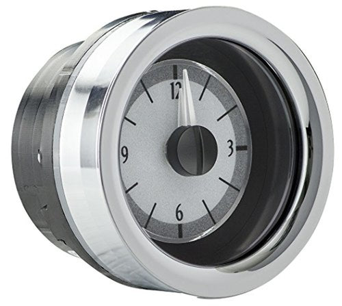 58-62 Chevy Corvette Dakota Digital Analog Clock Gauge use with VHX gauges only Silver Alloy Red Backlighting VLC-58C-VET-S-R