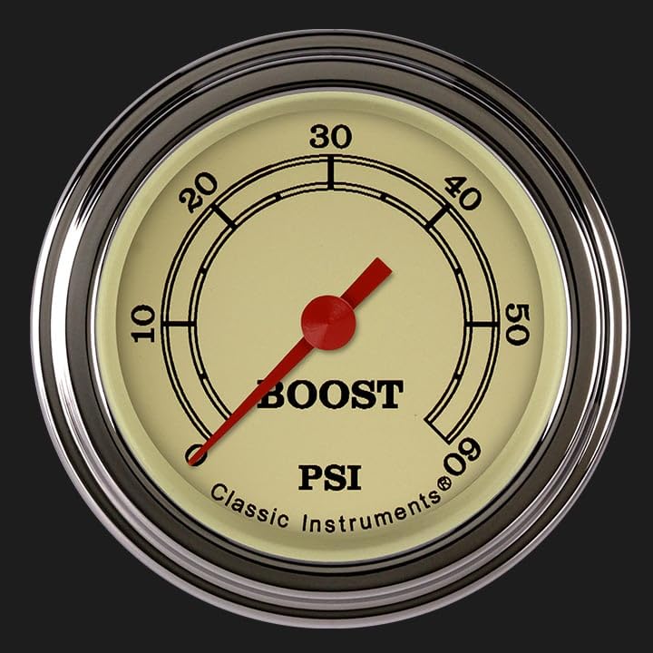 Vintage Classic Instruments VT143SLF 2-1/8" Boost Gauge 60 PSI Electric