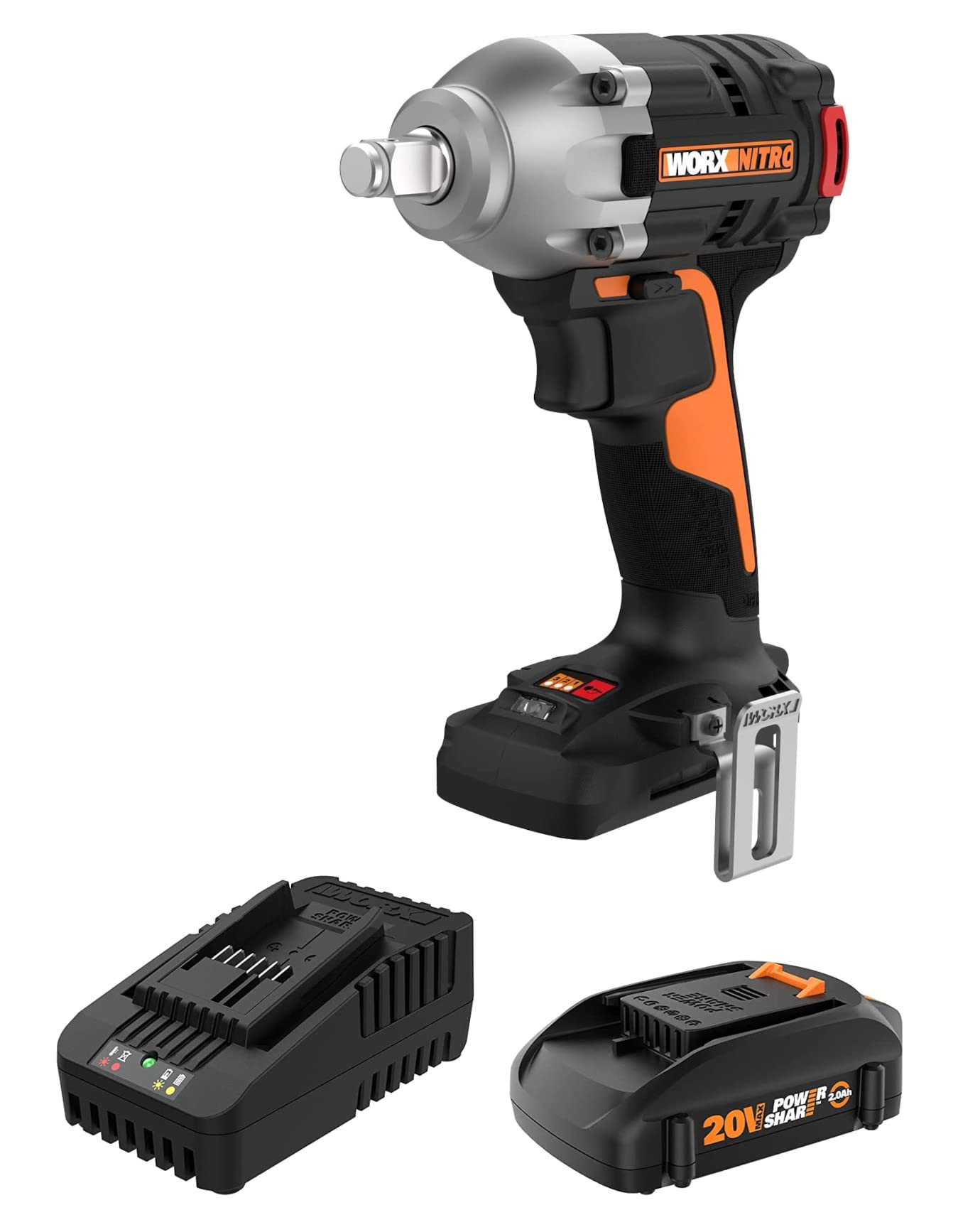 WX272L WORX Nitro 20V Power Share 1/2" Cordless Impact Wrench with Brushless Motor
