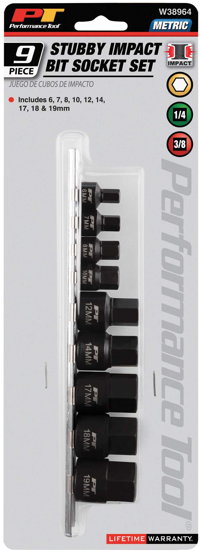 9-Piece Performance Tool W38964 Impact Metric Hex Bit Socket Set