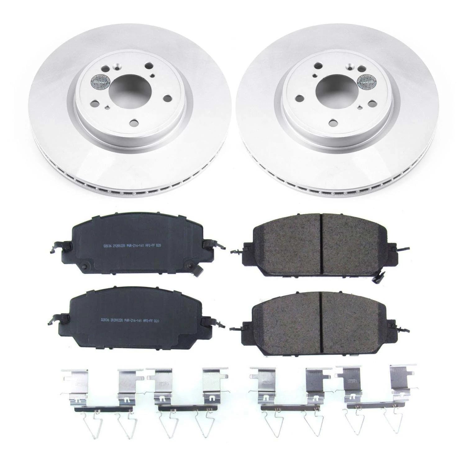 Power Stop Z17 CRK7872, Front Coated Rotor Brake Kit-Coated Rotors and Ceramic Brake Pads For Honda CR-V 2017-2023 [Model Specific]